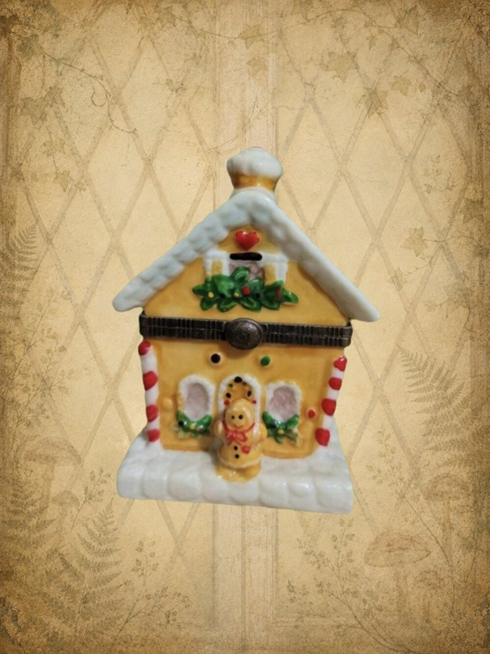 Hearth Happenings 🏠🧚‍♂️ ABBOTT Gingerbread House Porcelain Hinged Trinket Box